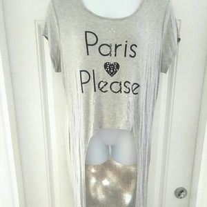 Women's Gray Crop Paris  Shirt